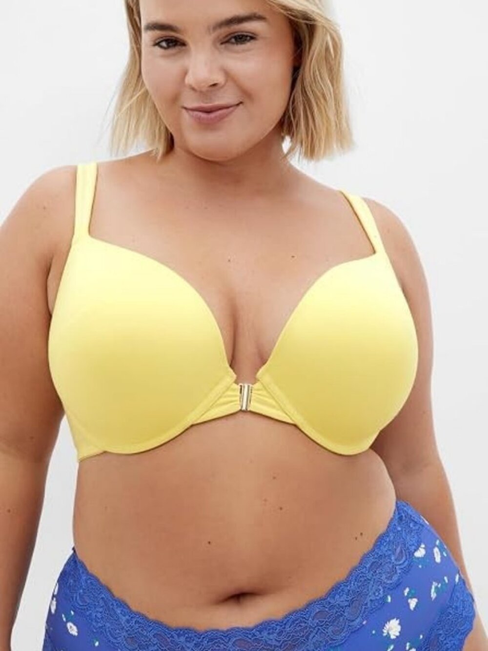 City Chic Plus Size Bra - Smooth & Chic Front Close Cotton Push Up- 42DD